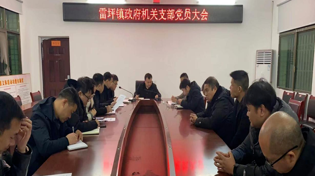 雷坪镇政府机关支部开展2022年1月份主题党日活动