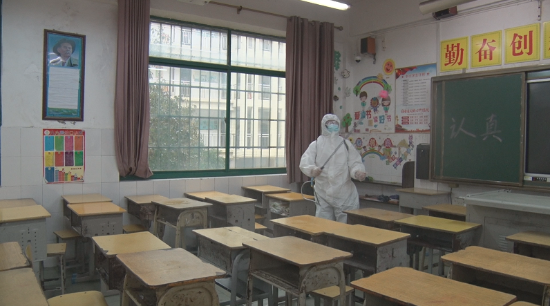 我县学校组织开展防疫演练 做好开学准备