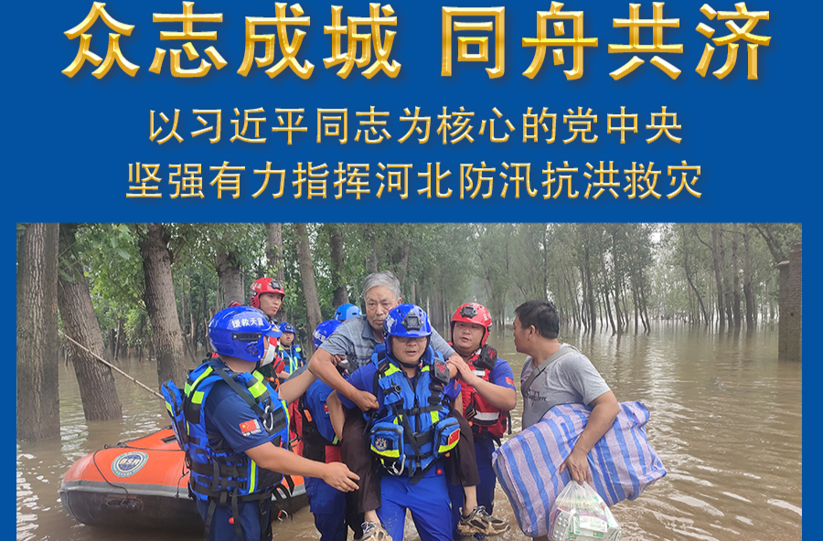 众志成城 同舟共济——以习近平同志为核心的党中央坚强有力指挥河北防汛抗洪救灾