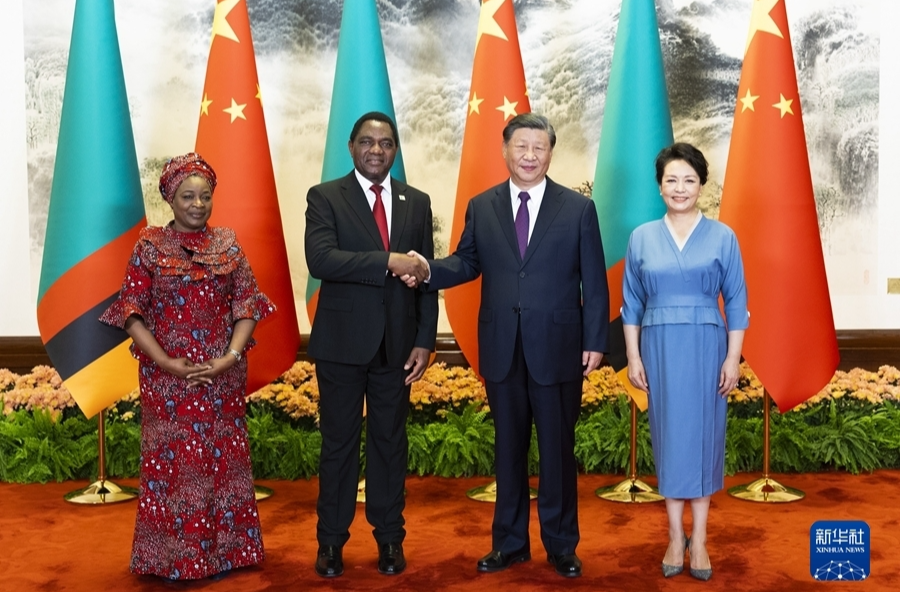 习近平同赞比亚总统希奇莱马会谈