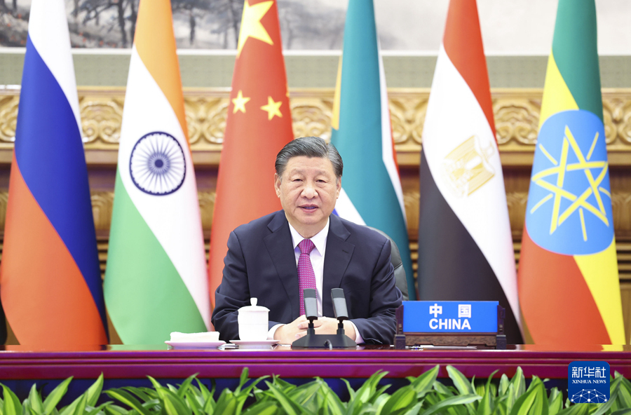 习近平出席金砖国家领导人巴以问题特别视频峰会