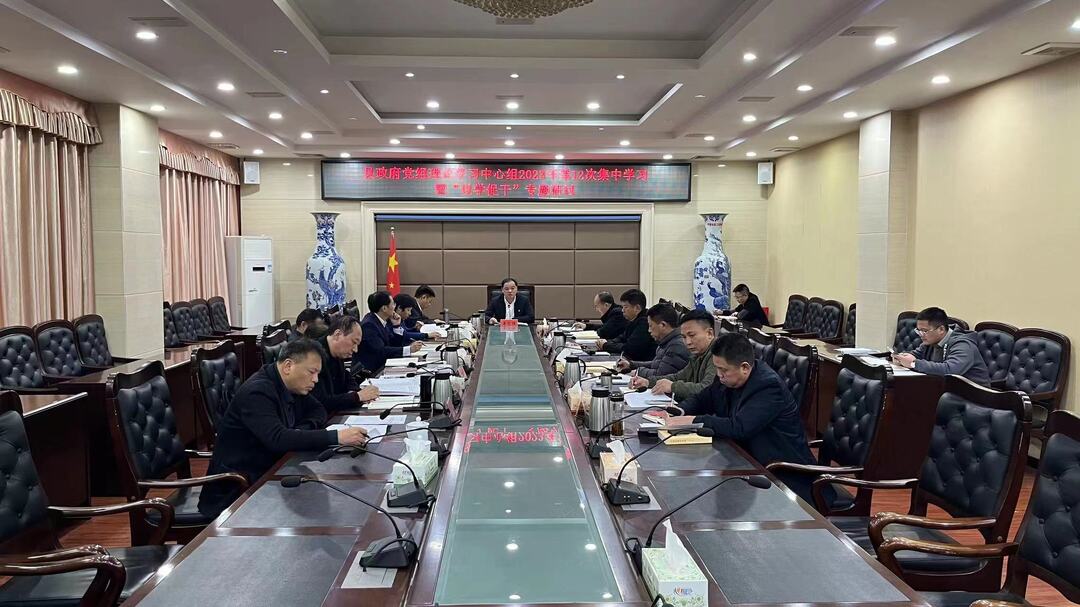 学思想 强党性 重实践 建新功——  县政府党组理论学习中心组开展2023年第12次集中学习暨“以学促干”专题研讨