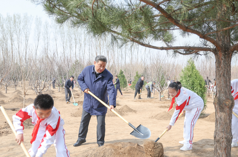 习近平在参加首都义务植树活动时强调 全民植树增绿 共建美丽中国