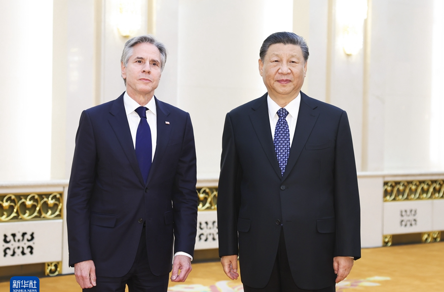 习近平会见美国国务卿布林肯