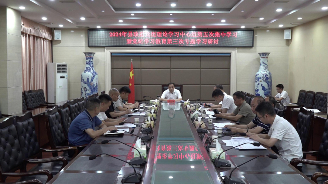 2024年县政府党组理论学习中心组开展第五次集中学习暨党纪学习教育第三次专题学习