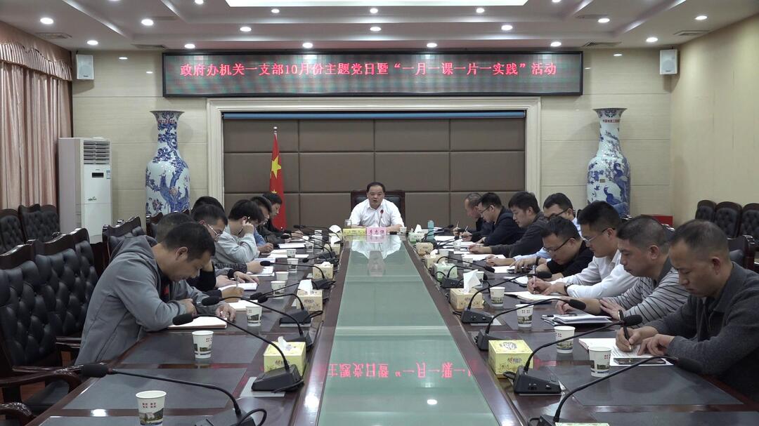县政府办机关一支部开展10月份主题党日暨“一月一课一片一实践”活动