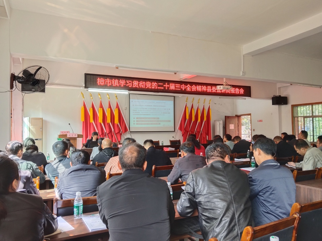樟市镇：召开学习贯彻党的二十届三中全会精神宣讲报告会