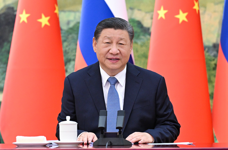 习近平同俄罗斯总统普京举行视频会晤