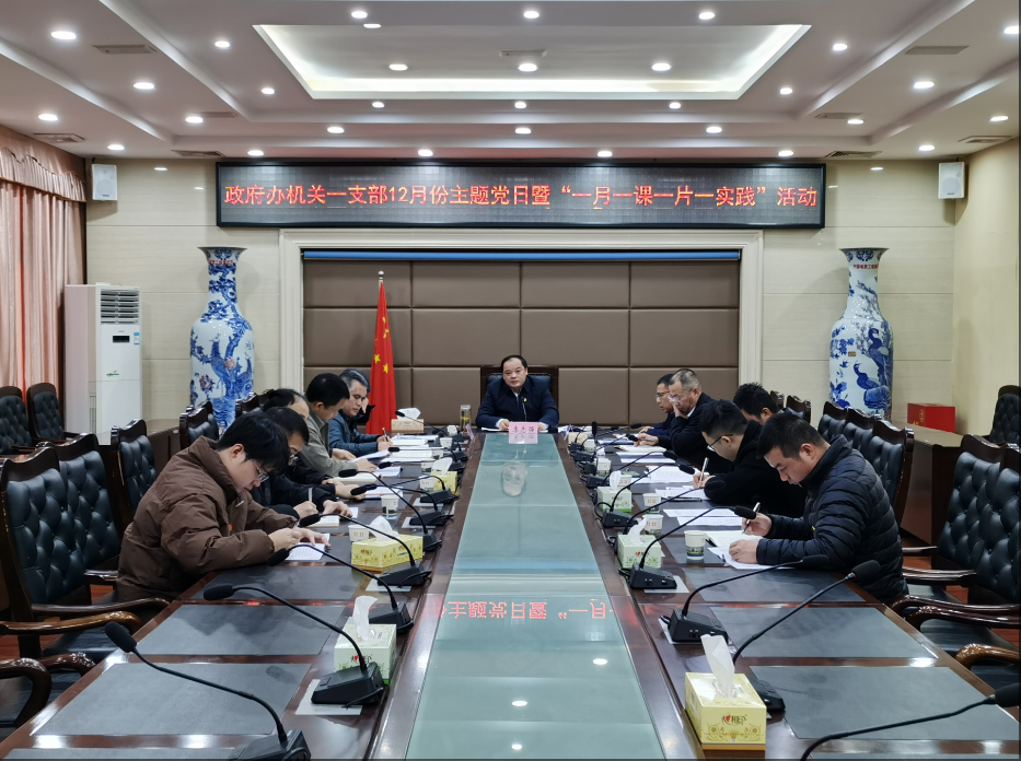 县政府办机关一支部开展12月份主题党日  暨“一月一课一片一实践”活动