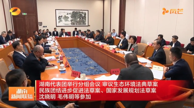 湖南代表团举行分组会议 审议三部法律草案