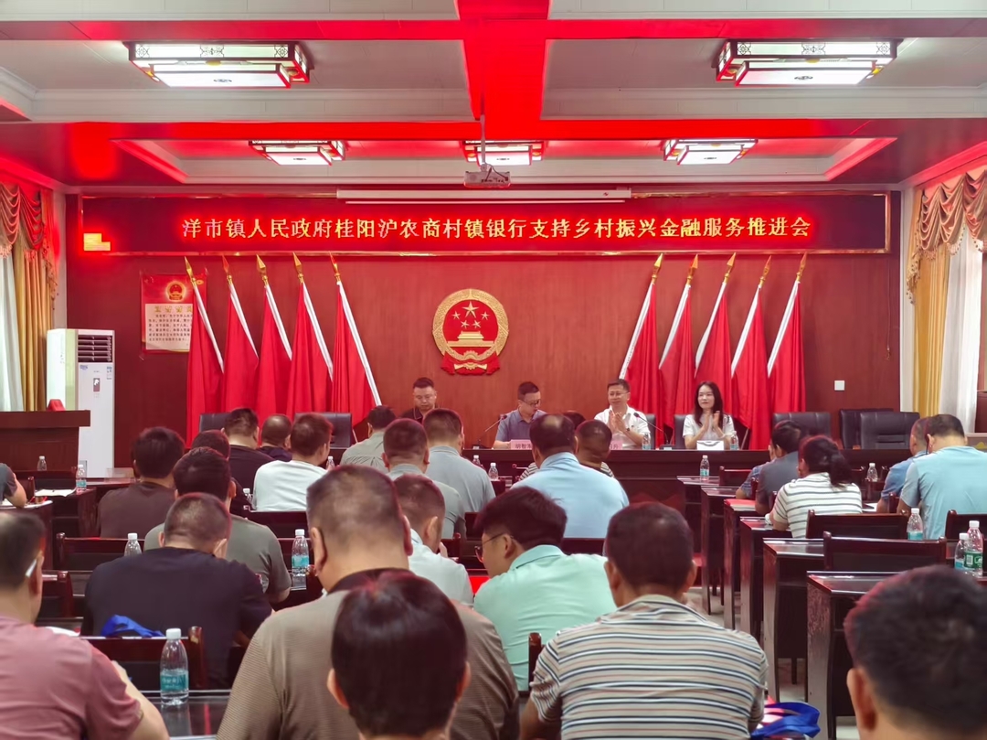 政银携手赋能乡村振兴 | 桂阳沪农商村镇银行同洋市镇召开乡村振兴金融服务推进会