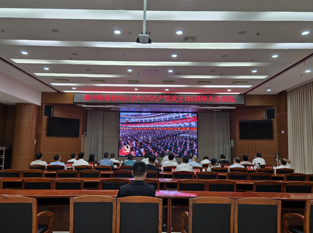 我县集中收看收听庆祝中国共产党成立105周年大会实况