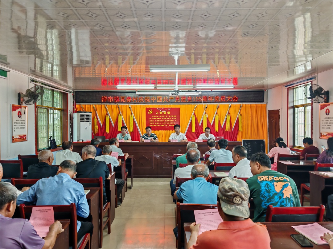 洋市镇瓦僚村开展庆祝建党105周年系列活动